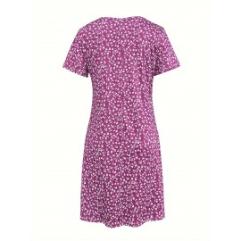 Women's Floral Print Casual Vacation Dress - Sleeveless Round Neck Mid-Length Flared Skirt, Relaxed Fit Machine-Washable All-Season Blue & White Dress for Beach Outings & Summer Strolls, Beach Dresses, Summer Fashion, Mediumstretch Fabric, Spring Outfit, Breathable Material, Spring Wardrobe