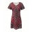 Women'S Ethnic Print Summer Dress - V-Neck, Short Sleeve, Bodycon Fit, Long Length, Flared Hem, Casual Style for Outdoor Activities, Casual Summer Dress | Vneck Dress | Stretchy Fabric