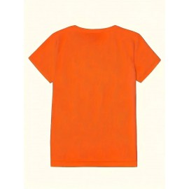 Local delivery - One piece Women's printed T-shirt -100% casual round neck short sleeved top with rugby elements, breathable and comfortable, suitable for match days, parties and daily wear, machine washable, all season casual clothing - perfect for