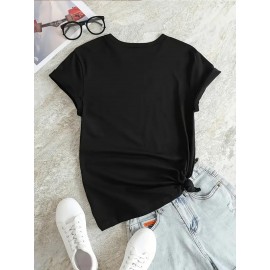 Local delivery - One piece Women's printed T-shirt -100% casual round neck short sleeved top with rugby elements, breathable and comfortable, suitable for match days, parties and daily wear, machine washable, all season casual clothing - perfect for