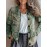 Plus Size - Elegant 2D Printed Geometric Pattern Cardigan - Cozy Fall/Winter Sweater with Button Details, Stretchy Fabric, Long Sleeve, Round Neck, Autumn Winter Apparel | Stylish Cardigan | Constructi
