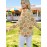 Plus Size, Plus Size Women's Kawaii Donut & Coffee Print Cardigan - Oversized Beige Jacket with Cute Dessert Buttons, Cozy Winter Sweater for Casual Outfits, Themed Parties & Dessert (Pink/Green/Blue/Yellow)