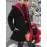 Plus Size, Plus Size Winter Reversible Hooded Jacket with Pockets - Elegant -Like Collar & Lap Jacket, Burgundy/Black Color-Block Coat, Machine Washable Long Outerwear for Plus-Size Ladies (No Closure, Fall/Winter)