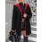 Plus Size, Plus Size Winter Reversible Hooded Jacket with Pockets - Elegant -Like Collar & Lap Jacket, Burgundy/Black Color-Block Coat, Machine Washable Long Outerwear for Plus-Size Ladies (No Closure, Fall/Winter)