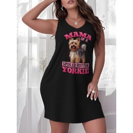 Pride Month Yorkie Mama Christmas Christmas Yorkie Mama Plus Size Women'S Sleeveless Pajamas, Overseas Printing, Comfortable Loungewear, Gifts of Love, clothes